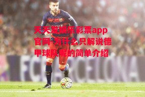 天天发娱乐彩票app官网-为什么只解说德甲球队呢的简单介绍